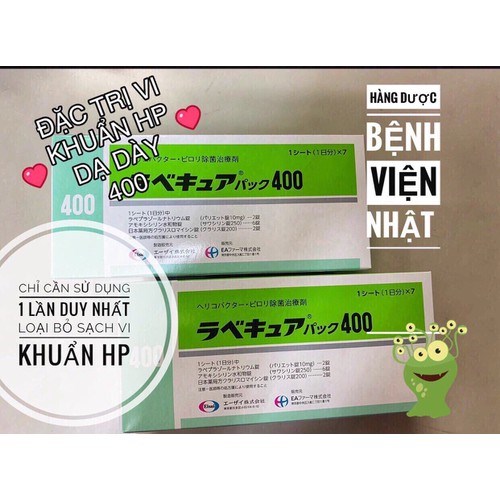 Viên Uống Trị Vi Khuẩn HP dạ dày 400 Nhật Bản ( Hộp 7 vỉ)