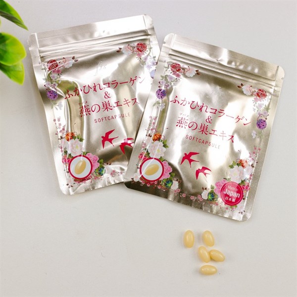Viên uống Collagen tươi chiết xuất từ vi cá mập và tổ yến 30 viên -màu vàng