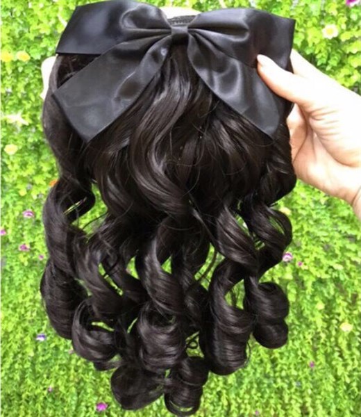 Búi kẹp nơ tóc giả B04