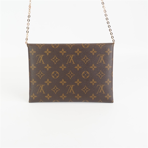 Túi LV hoa nâu dáng bao thư KG+