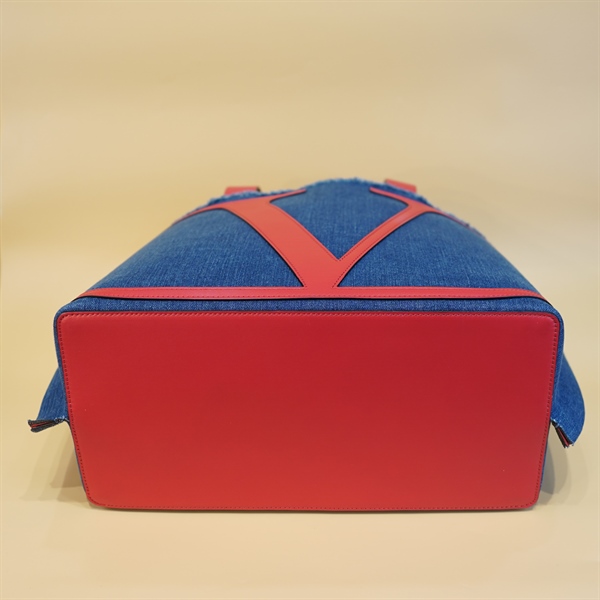 Túi tote Valentino Jean xanh lòng đỏ kèm pound KG+