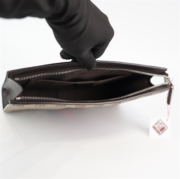 Túi GG nâu sọc xanh đỏ +