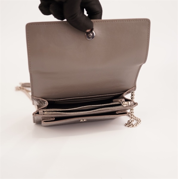 Túi YSL vân da xám+