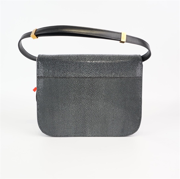 Túi Celine Classic Box chấm đen bóng khóa vàng KG+