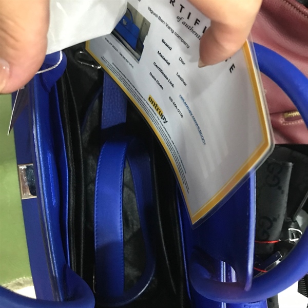 Túi xách Dior xanh dương KG+