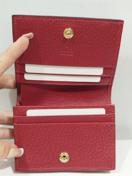 Ví GG Xám Viền Đỏ Phối Xanh Rêu+