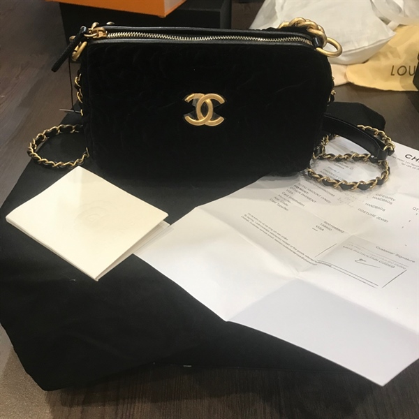 Túi CC lông đen trống KG+