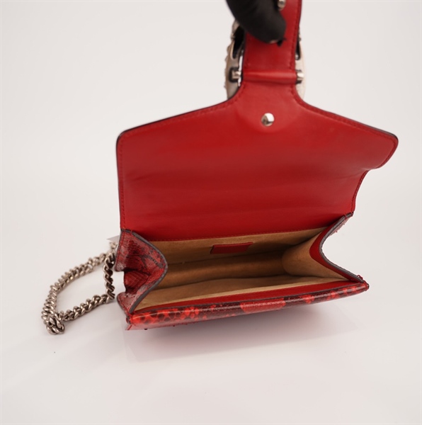 Túi GG đầu rồng da đỏ +