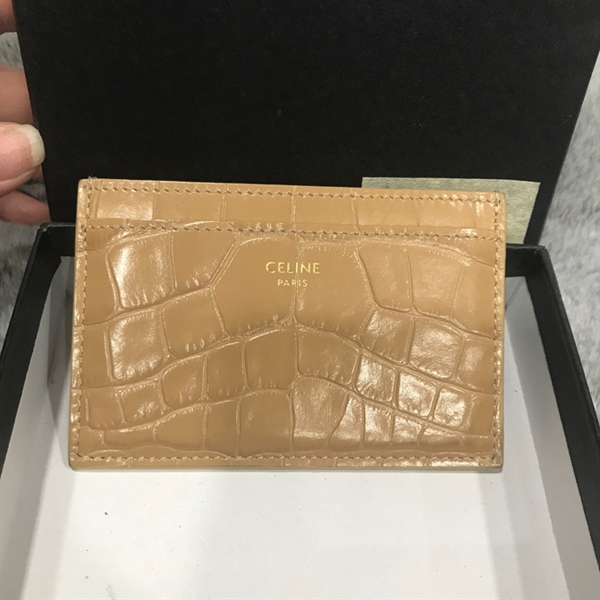 Ví card holder Celine màu nâu kem +