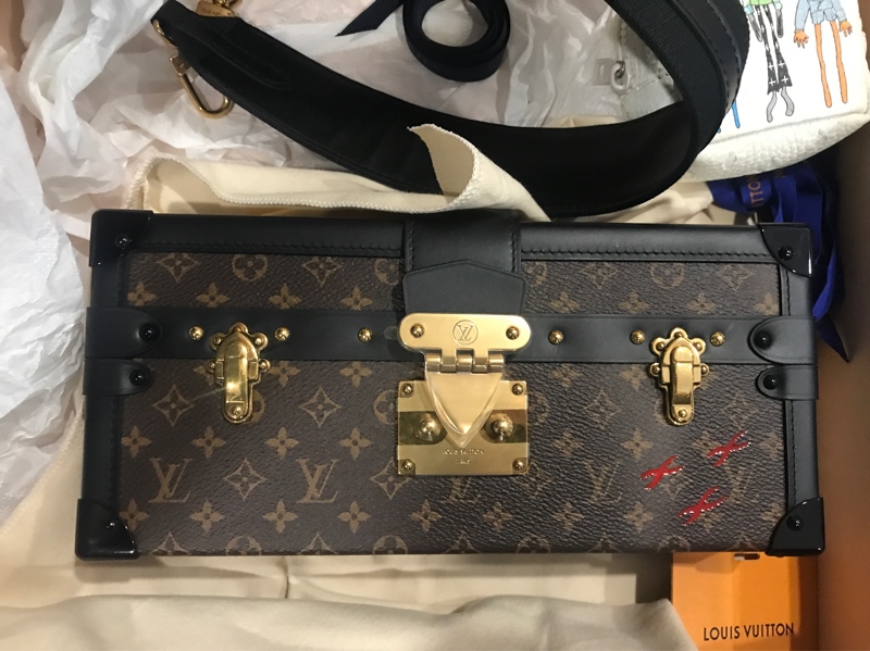 Túi LV trunk hoa nâu