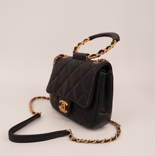 Túi Chanel khóa vàng tay cầm tròn ++