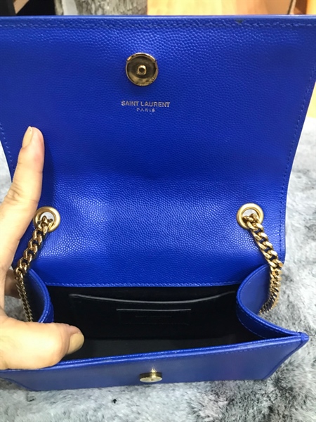 Túi Ysl chữ nhật màu xanh +