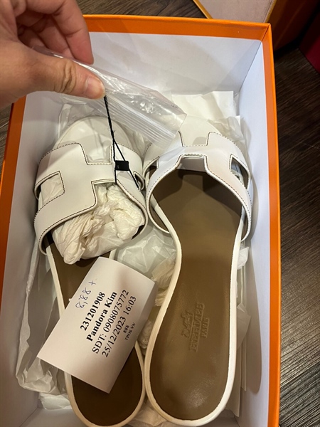 Dép Hermes trắng KG+