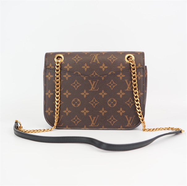 Túi LV hoa nâu logo đen (lót form) 22cm +