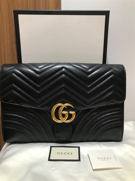 Túi GG Đen Lượn Sóng+