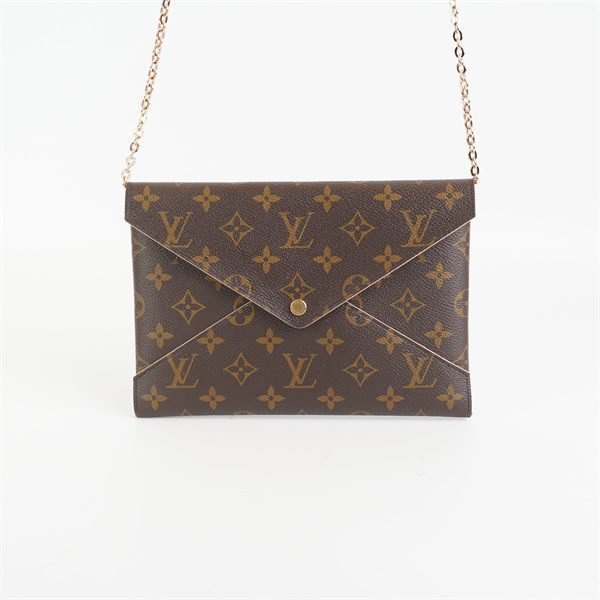 Túi LV hoa nâu dáng bao thư KG+