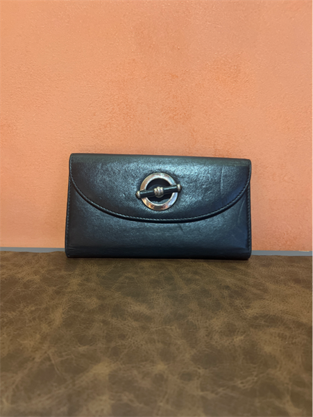 VÍ dior xanh đen khoá khoá tròn KG +