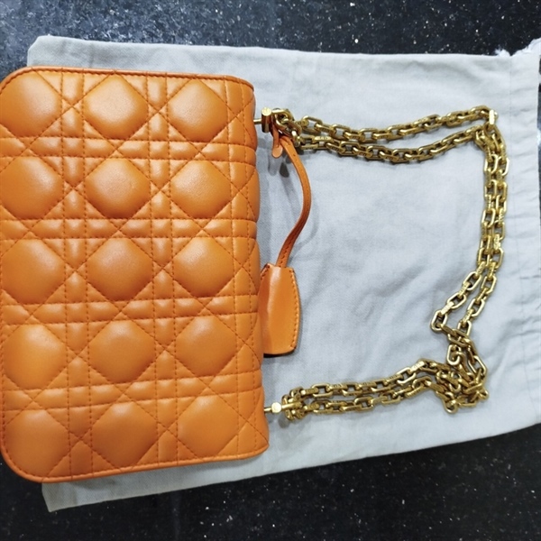 Túi Dior chữ nhật màu cam KG+