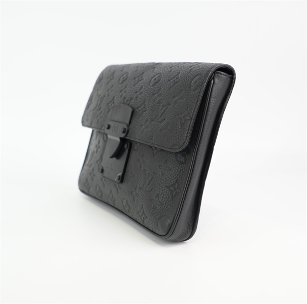 Túi LV hoa đen khóa đen +