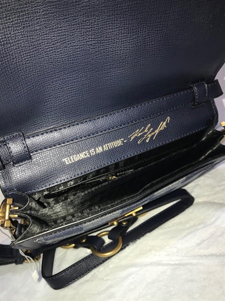 Túi Karl Lagerfeld Xanh Đen Ô Vuông KG+