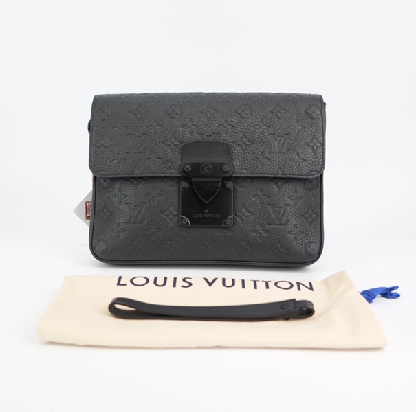 Túi LV hoa đen khóa đen +