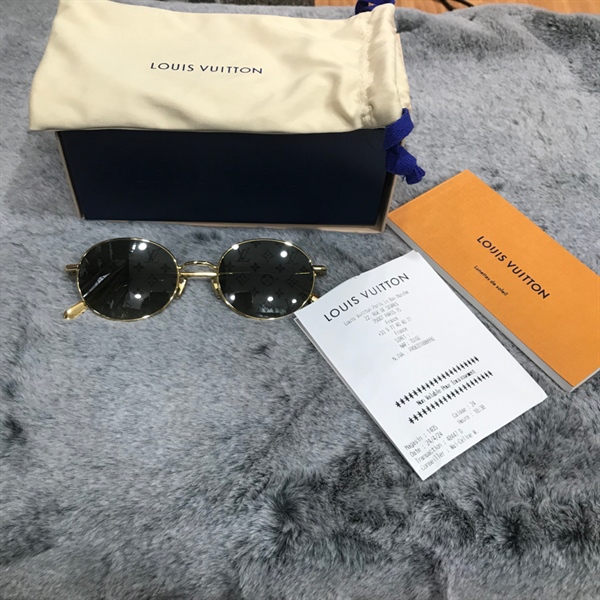 Kính LV tròn viền vàng+