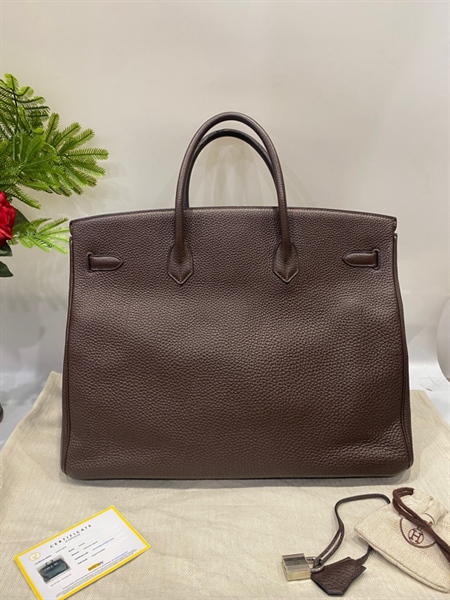 Túi Hermes nâu bò kèm ổ khóa +