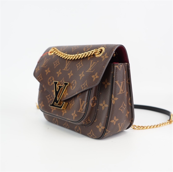 Túi LV hoa nâu logo đen (lót form) 22cm +
