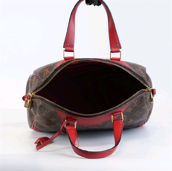 Túi LV hoa nâu viền đỏ KG+