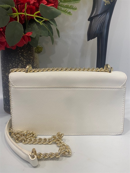 Túi Versace trắng chữ vàng KG+
