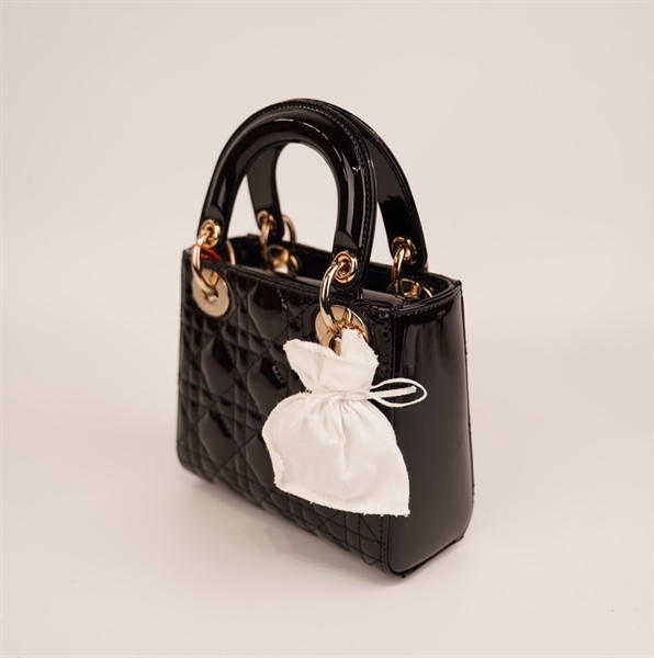 Túi Dior lady size small đen bóng KG+
