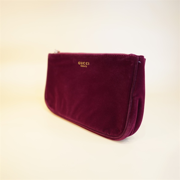 Túi clutch cầm tay GG nhung đỏ đô KG+
