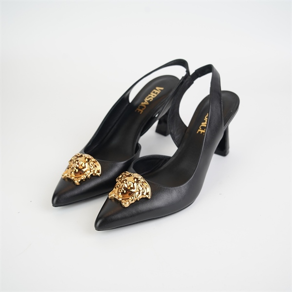 Giày Versace đen gót nhọn size 36 KG+