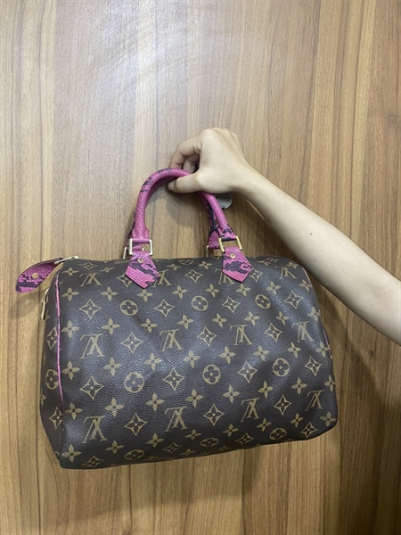 Túi speedy LV quai hồng +