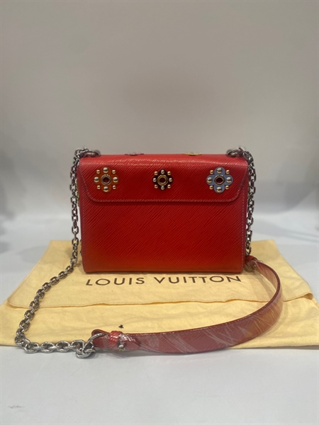 Túi LV đỏ hoa chữ trắng +