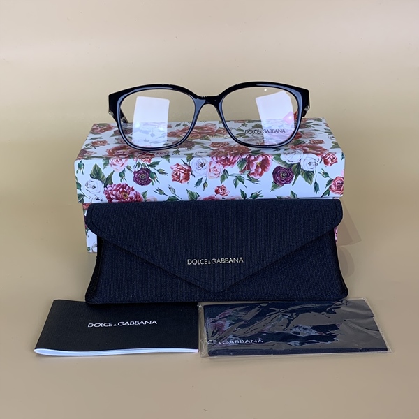 Kính gọng cận đen D&G logo đen KG+