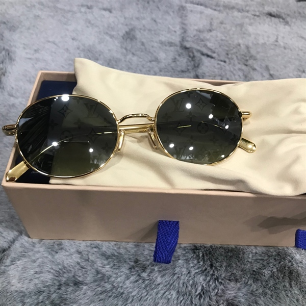 Kính LV tròn viền vàng+