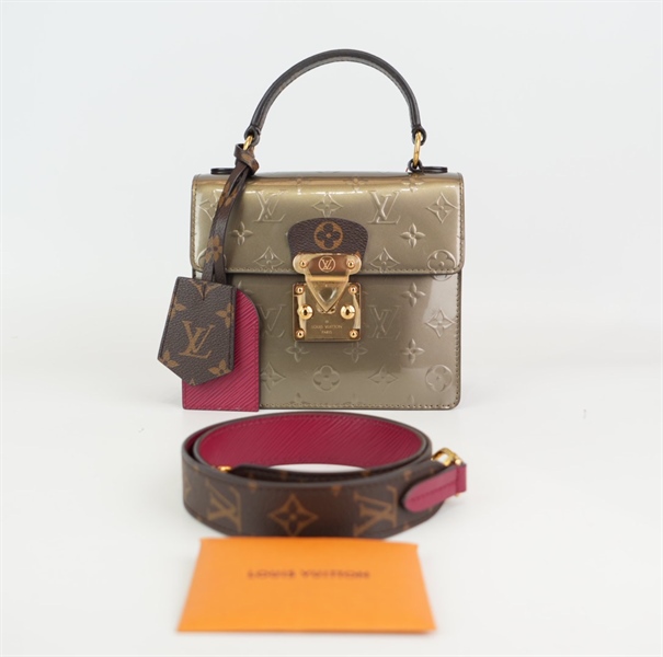 Túi LV hoa bạc lòng hồng 19cm +