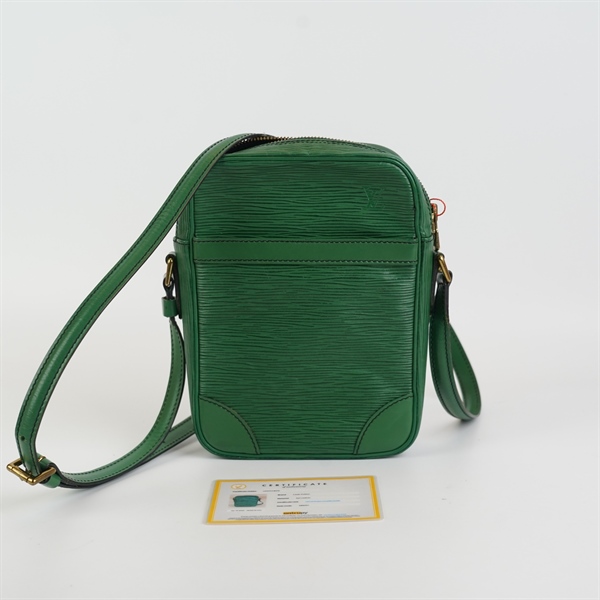 Túi LV đeo chéo vân xanh lá KG+