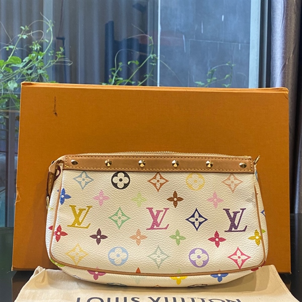 Túi LV trắng họa tiết màu KG+