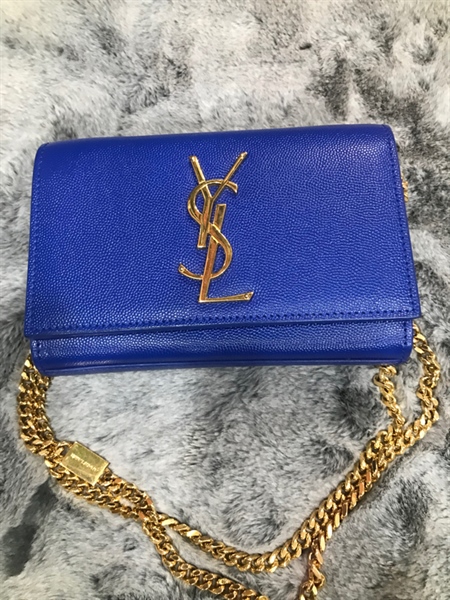 Túi Ysl chữ nhật màu xanh +
