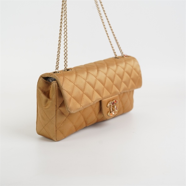 Túi Chanel màu vàng đồng logo đính đá size 25 KG+