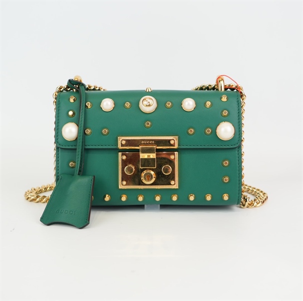 Túi GG hộp màu xanh đinh vàng(lót form) 19cm +