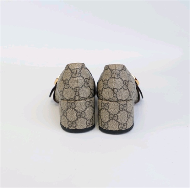 Giày GG gót vuông hoạ tiết logo size 35 KG+