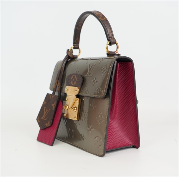 Túi LV hoa bạc lòng hồng 19cm +