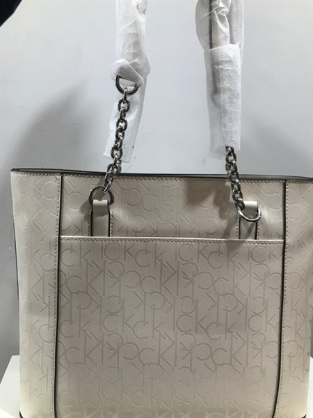 Túi CK Trắng Hoa Xanh Tím Kèm CharmKG+