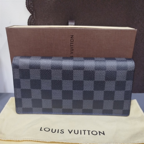 Ví Dài Gập Đôi LV Ô Vuông Xanh Đen +