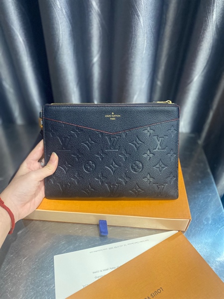 Túi LV clutch đen đỏ