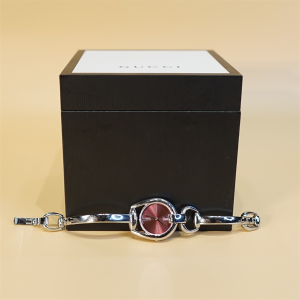 Đồng hồ nữ GG mặt tròn ruby hồng KG+