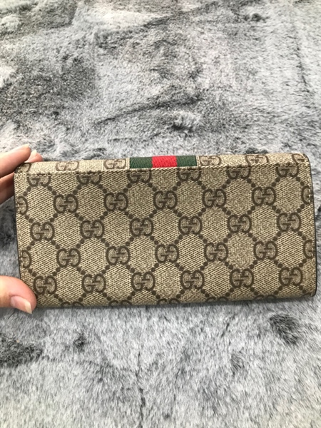 Ví GG Gập 2 Xám Phối Đỏ Xanh Rêu+